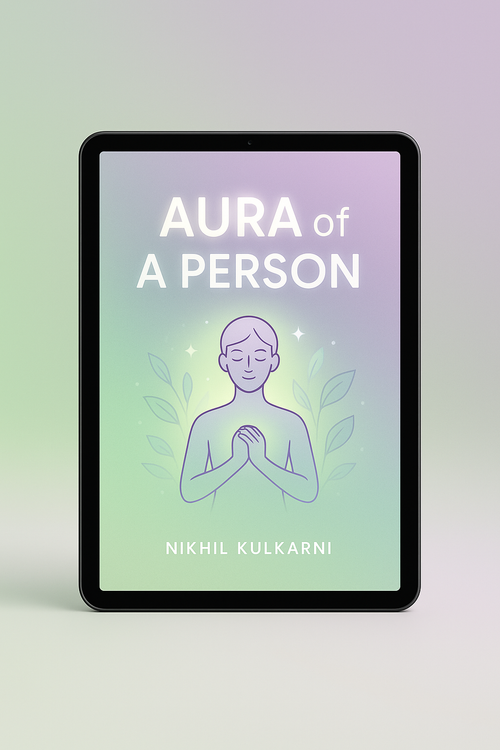 Ebook cover of 'Aura of a Person' by Nikhil Kulkarni on a gradient background